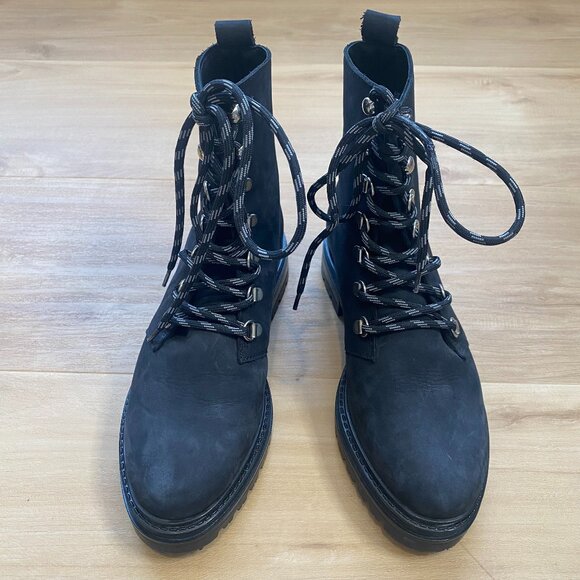 Jenni Kayne Women’s Oiled Leather Combat Lug Sole Boots Black Size 37 (US 7) - Picture 2 of 10